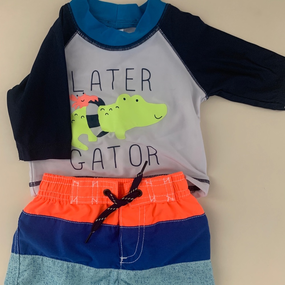 Sold - Infant Swim Trunks and Swim / Sun Shirt